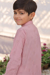 Rose pink emb boys kurta